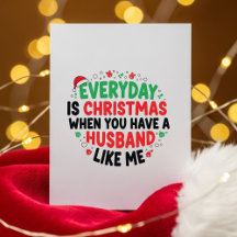 Cute Funny Xmas Card Wife Gift From Husband