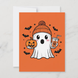 Tarjeta Festiva Cute Ghost Halloween