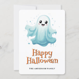 Tarjeta Festiva Cute Ghost Kids Happy Halloween Card