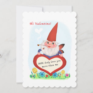 Tarjeta Festiva Cute Gnome Fairy Vintage Valentine