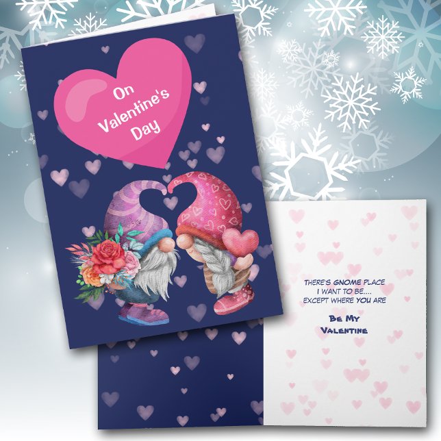 Tarjeta Festiva Cute Gnome Love and Heart Valentine Card (Subido por el creador)