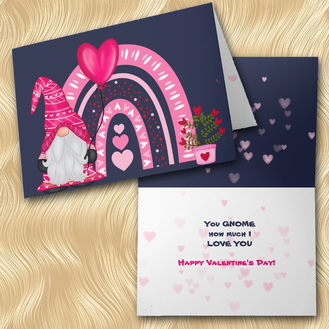 Tarjeta Festiva Cute Gnome Rainbow Valentcard (Subido por el creador)
