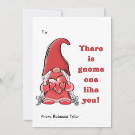 Tarjeta Festiva Cute Gnome Un Como Tu Día de San Valentín De Aula