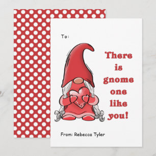 Tarjeta Festiva Cute Gnome Un Como Tu Día de San Valentín De Aula