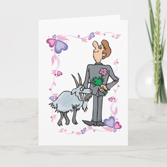 Tarjeta Festiva Cute Goat Valentine Card (Anverso)