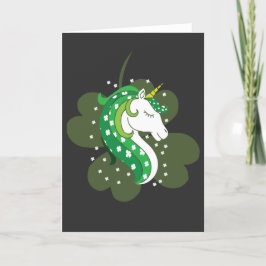 Tarjeta Festiva Cute gracioso Lepricorn Insignia Emblem St Patrick