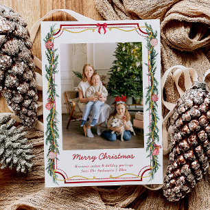 Tarjeta Festiva Cute Grandmillennial Greenerenera Navidades 3 Foto