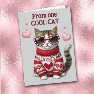 Tarjeta Festiva Cute Guay Cats Valentcard