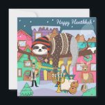 Tarjeta Festiva Cute Hanukkah Slote Note Card<br><div class="desc">Adorable Hanukkah Sloth</div>