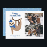 Tarjeta Festiva Cute Hanukkah Sloth 2 Collage de fotos<br><div class="desc">Cute Hanukkah tarjetas de fotos personalizadas.</div>