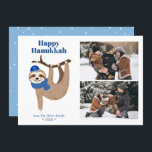 Tarjeta Festiva Cute Hanukkah Sloth 2 Collage de fotos<br><div class="desc">Cute Hanukkah tarjetas de fotos personalizadas.</div>
