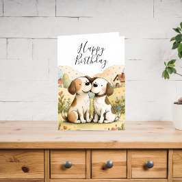 Tarjeta Festiva Cute Happy Birthday Dog Card