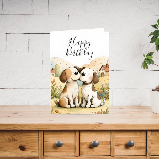 Tarjeta Festiva Cute Happy Birthday Dog Card (Subido por el creador)