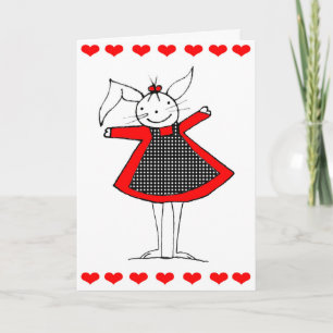 Tarjeta Festiva Cute Happy Bunny Love Card