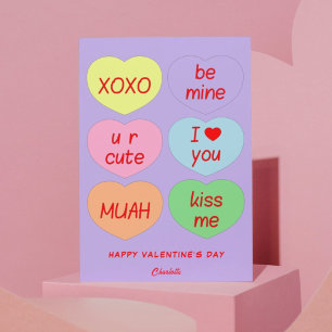 Tarjeta Festiva Cute Hearts XOXO Be Mine Valentine Day Card