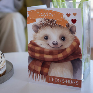 Tarjeta Festiva Cute Hedgehog Hedgehugs personalización Valentines