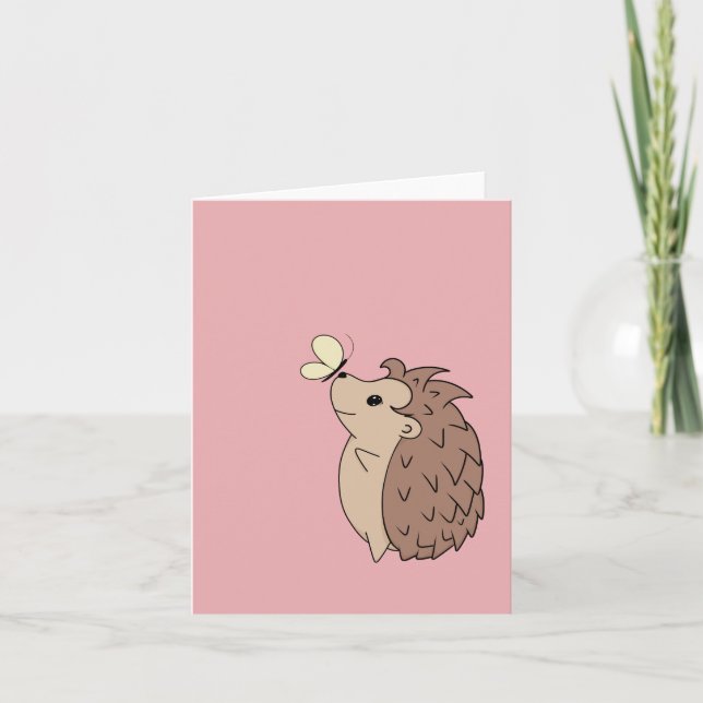 Tarjeta Festiva Cute Hedgehog personalizable (Anverso)