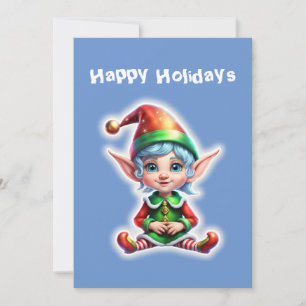 Tarjeta Festiva Cute Holiday Elf
