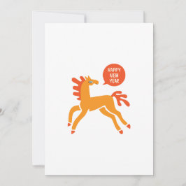 Tarjeta Festiva Cute Horse Chinese new year