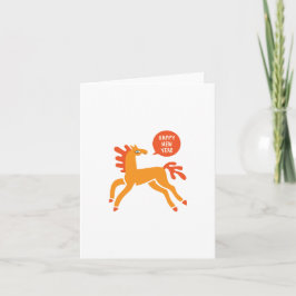 Tarjeta Festiva Cute Horse Chinese new year