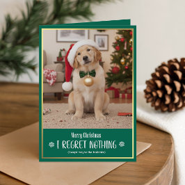 Tarjeta Festiva Cute Humorous Dog Picture Merry Christmas Folded