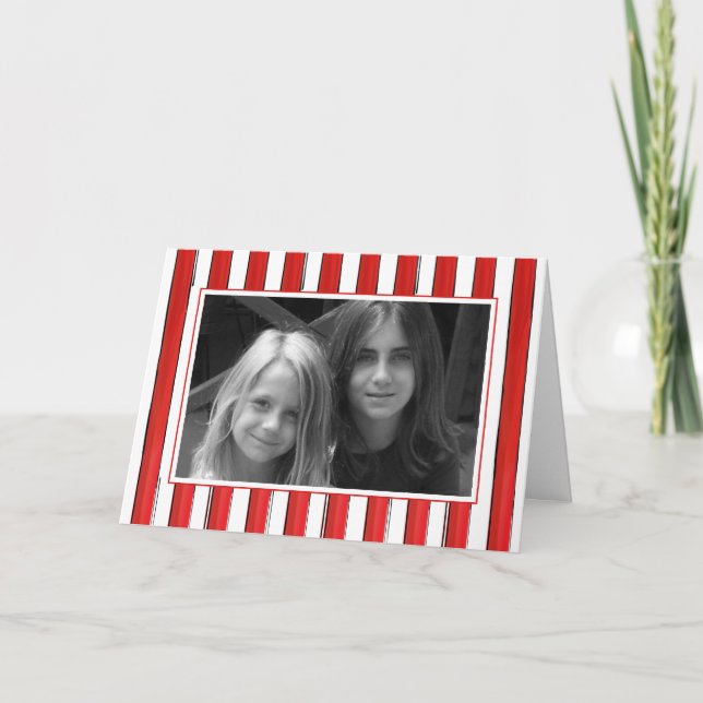 Tarjeta Festiva Cute Jingle Bells Fun Simple 1 Familia de fotos (Anverso)