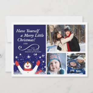 Tarjeta Festiva Cute Jolly Snowman Holiday Card