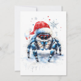 Tarjeta Festiva Cute Jumping Spider Christmas Cards