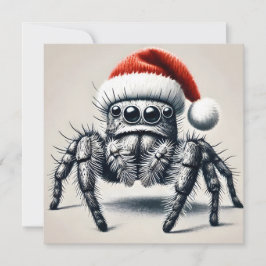 Tarjeta Festiva Cute Jumping Spider Navidades Card