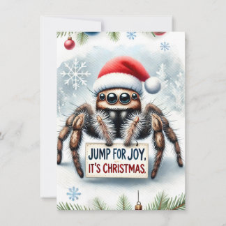 Tarjeta Festiva Cute Jumping Spider Navidades Card