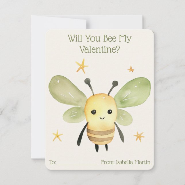 Tarjeta Festiva Cute Kids Aula ¿Serás mi San Valentín (Anverso)