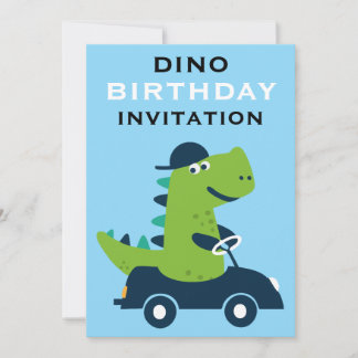 Tarjeta Festiva Cute Kids Dinosaur Birthday Party