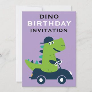 Tarjeta Festiva Cute Kids Dinosaur Birthday Party