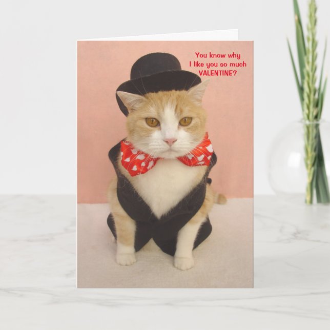 Tarjeta Festiva Cute Kitty Valentine (Anverso)