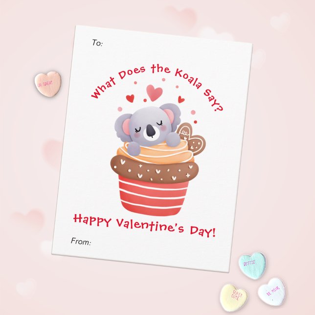 Tarjeta Festiva Cute Koala en el El día de San Valentín de los niñ (Subido por el creador)