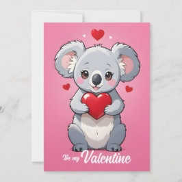 Tarjeta Festiva Cute koala rosa amor día de San Valentín