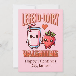 Tarjeta Festiva Cute Legend-Dairy Strawberry Milk Valentine
