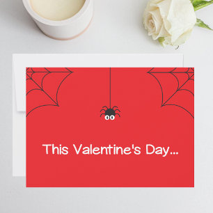 Tarjeta Festiva Cute Let's Hang Out Spiders del Día de San Valentí