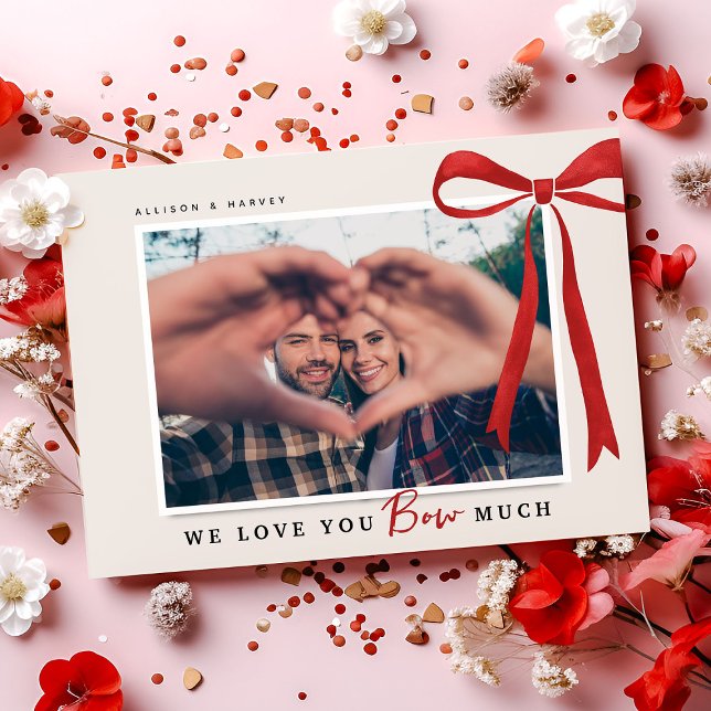 Tarjeta Festiva Cute 'Love You BOW Many' Foto de San Valentín (Subido por el creador)