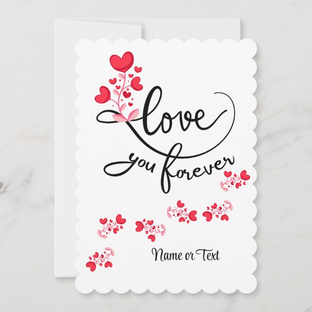 Tarjeta Festiva Cute Love You Forever Personaliza (Anverso)