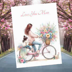 Tarjeta Festiva Cute madre madre niña acuática Día de la Madre
