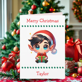 Tarjeta Festiva Cute Merry Christmas Child's | Word Search Inside