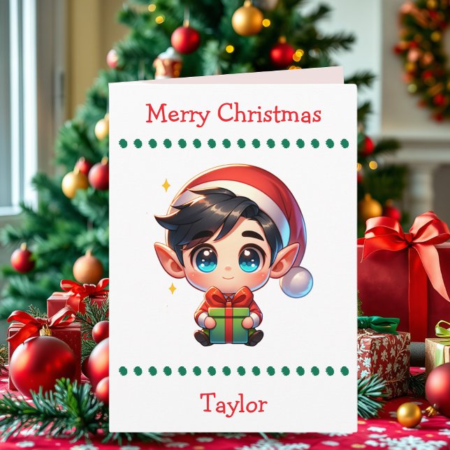 Tarjeta Festiva Cute Merry Christmas Child's | Word Search Inside (Subido por el creador)