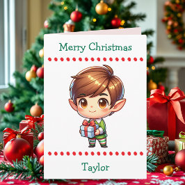 Tarjeta Festiva Cute Merry Christmas Child's | Word Search Inside