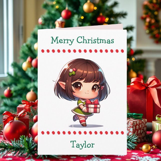 Tarjeta Festiva Cute Merry Christmas Child's | Word Search Inside (Subido por el creador)