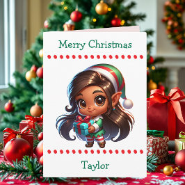 Tarjeta Festiva Cute Merry Christmas Child's | Word Search Inside