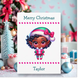 Tarjeta Festiva Cute Merry Christmas Child's | Word Search Inside