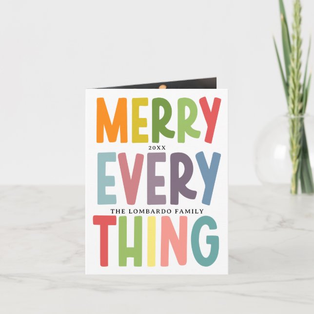 Tarjeta Festiva Cute Merry Everything Inclusive 2 photo (Anverso)