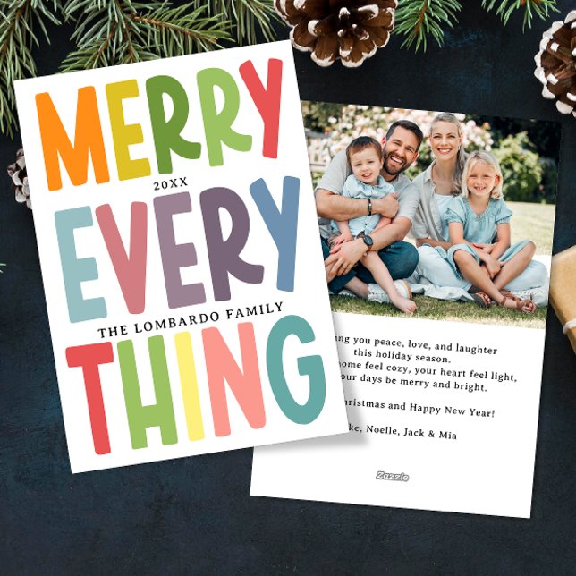 Tarjeta Festiva Cute Merry Everything Inclusive Double Side photo (Subido por el creador)