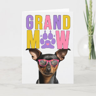 Tarjeta Festiva Cute Min Pin Dog Funny Abuelos Day